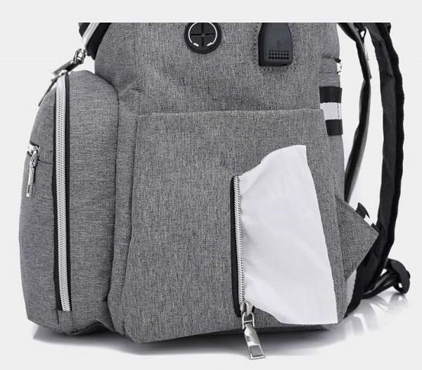 2 In1 Infant Baby Diaper Backpack Mami Mummy Bag With USB Charger