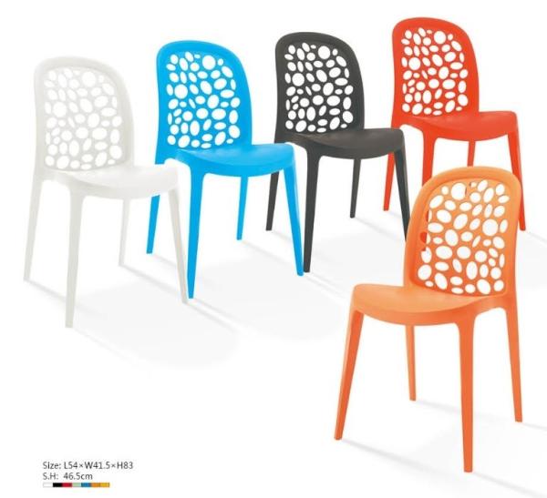 Moon Injection Mould Thermoplastic Cafe Chair/plastic event chair/stackable cafe chair