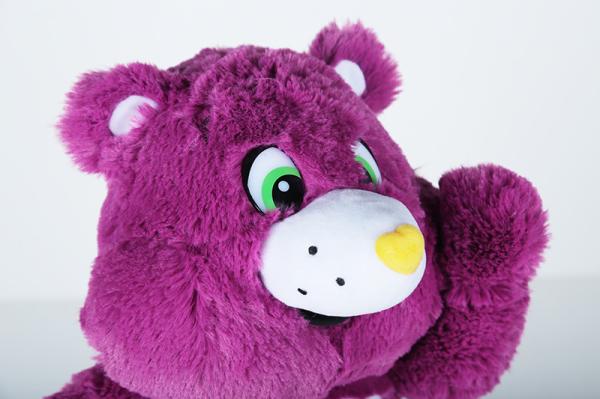 Purple Cute Bear Toy , PP Cotton Filling Bear Plush Doll Customized Design
