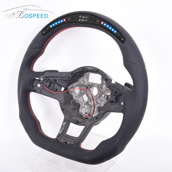 OEM Leather Volkswagen Carbon Fiber Steering Wheel Racing Car LED Display