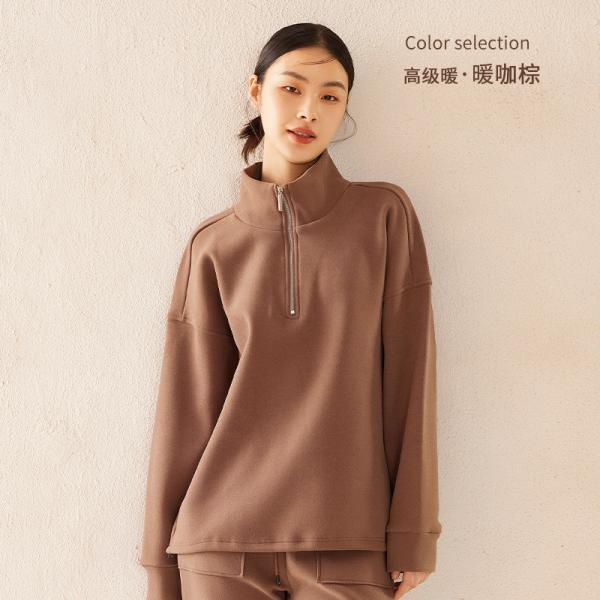                  Hoodie Women′s Winter New Windproof Waterproof Warm Top Thickened Heat Storage Stand-up Collar Loose Casual Coat Women             