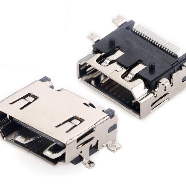 Горизонтальное гнездо женское SMT PCB HDMI печатает соединителю 10000 циклов