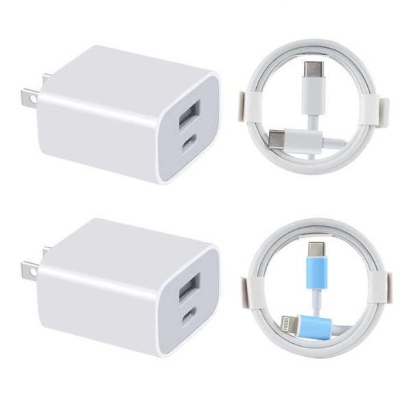 20W USB-C and USB-A GaN PD Charger with Cable