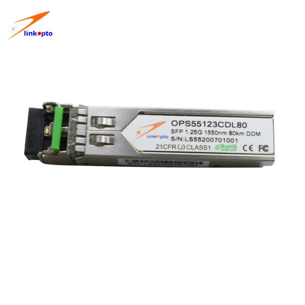 1000BASE-ZX二重LC 1.25G 1550nm DOM CWDM SFPモジュール