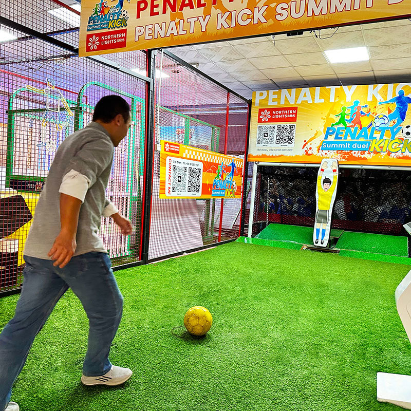 Commercial 4x8x3m Interactive Soccer Goal Game with High-strength Iron Frame for 1-4 Players