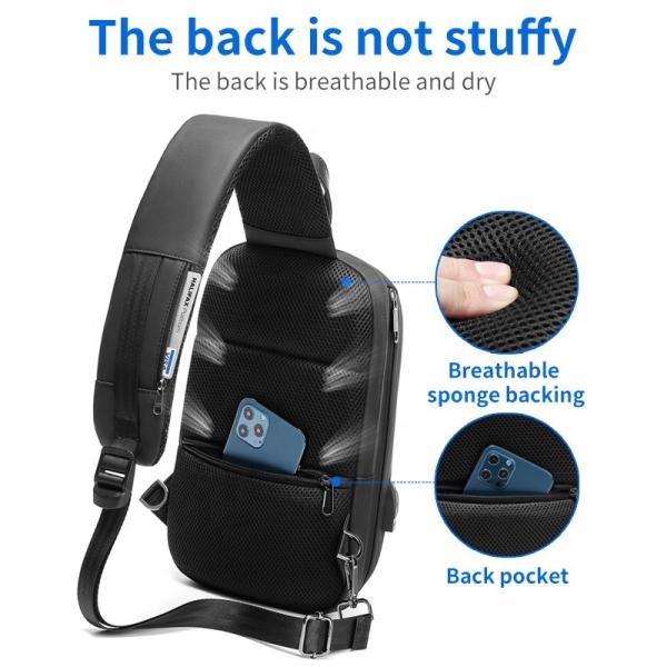 Venda a retalho logotipo personalizado moda Homens Sling Bag Luxury Mini peito Crossbody Bag Pequeno Messenger Bag Crossbody Para Homens