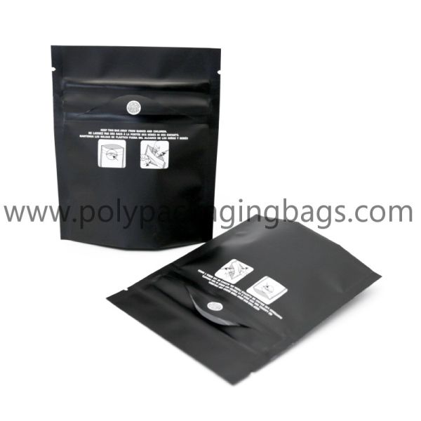 New style black matte smell proof plastic mylar stand up pouch child resistant exit ziplock bag
