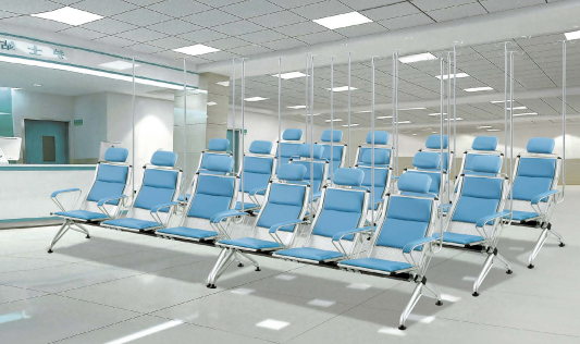 Chaises de mobilier hospitalier OEM pour cliniques, chaises de perfusion avec perche à perfusion, mobilier médical