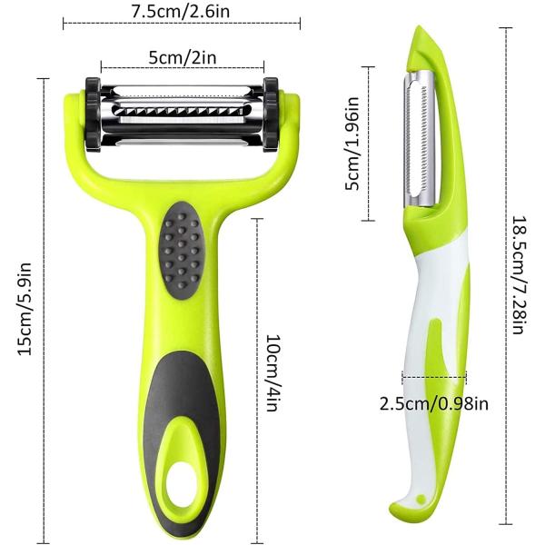 Safe Vegetable Prep Stocked Peeler Julienne Peeler and Mandoline Slicer in 19*2.5*2cm Size