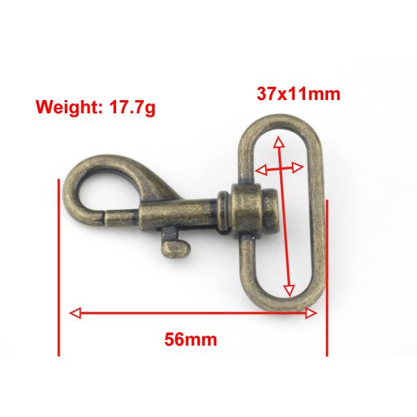 Dog Hook Purse Making Hardware , Handbag Accessories Hardware Anti - Brass Color