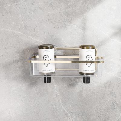 Metal Suction Cup Bathroom Shelf Corner Rack Single Tier Wall Mounted Type