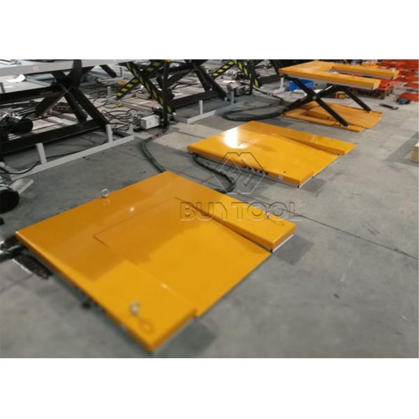 U Shaped Scissor Lift Table With Ramp Platform 150kg 350kg