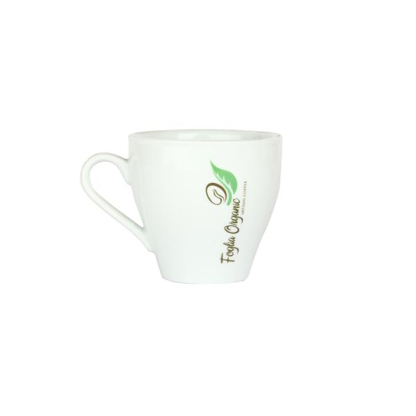 Durable Ceramic Porcelain Coffee Cup 220cc Crown Shape Eco Friendly