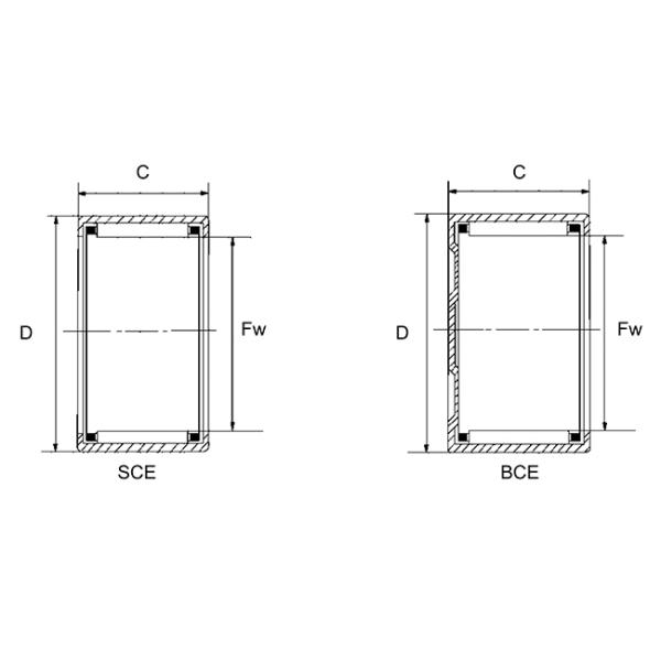 Open End Drawn Cup SCE108 Needle Bearing Steel Caged Radial Needle Bearing