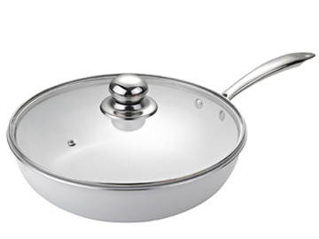 White Aluminum Ceramic Coating Nonstick Frying Pans With lid