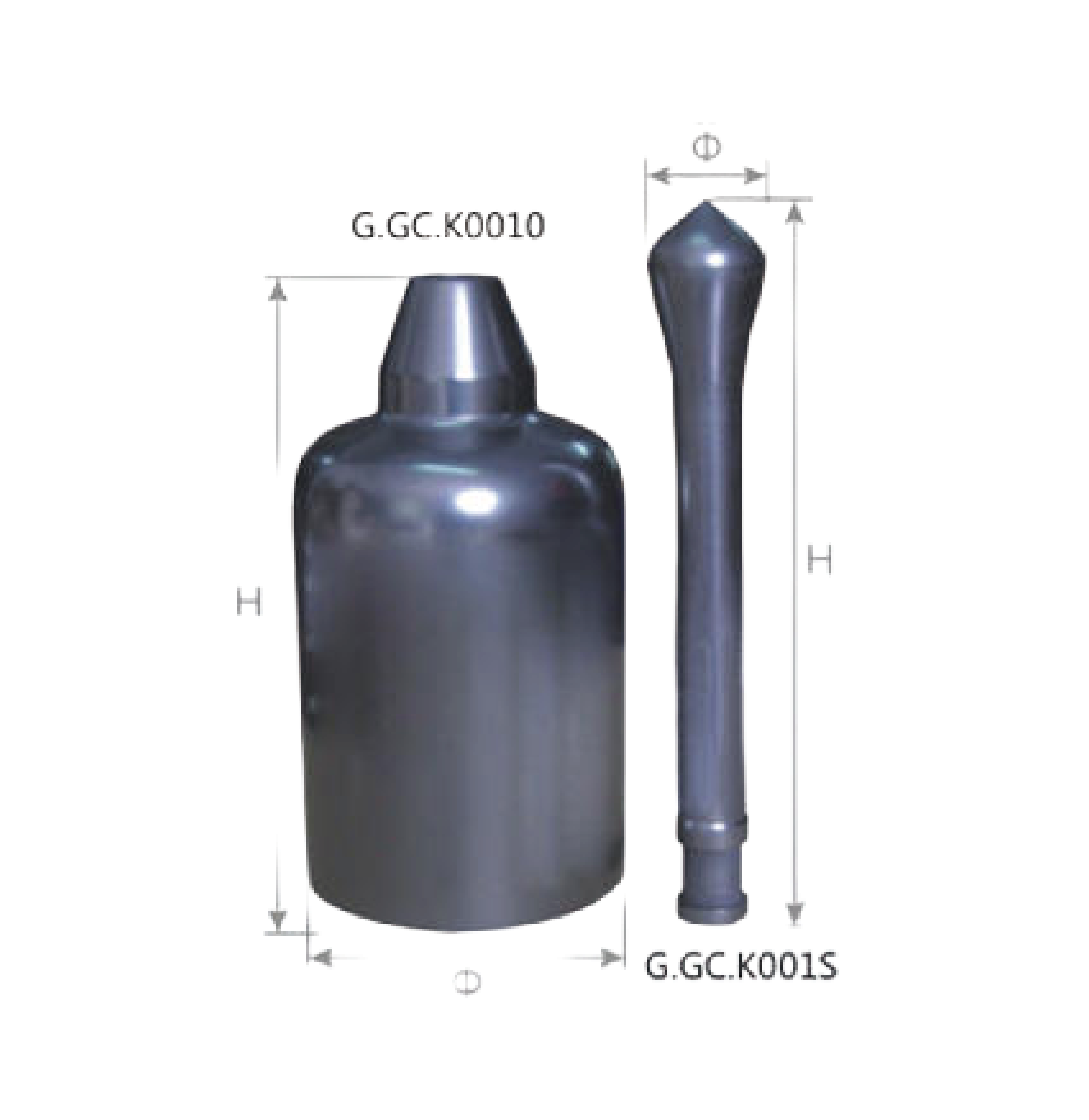 Graphite Casting Crucible & Stopper For Yasui K2/KT17