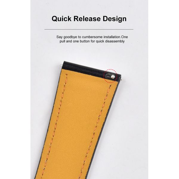 Unisex, Quick-release Spring Clip, Vintage Leather Strap