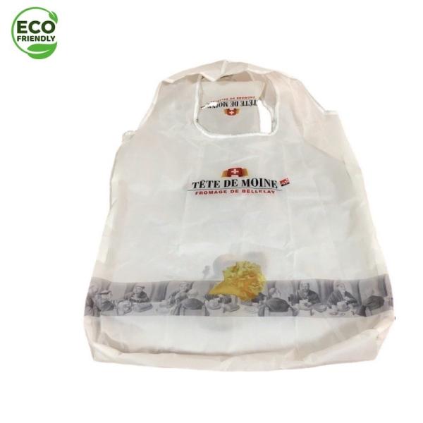 60 X 44CM Custom Printing Eco Friendly Accessories RPET 210T Shopping Bag White Color