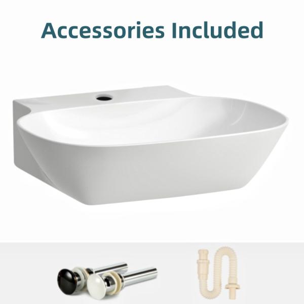 Modern Streamlined Surfaces Bathroom Wall Hung Bain Sink Hand Wash Wall Mounted