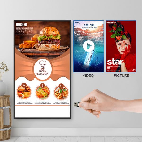 32 Inch 43 49 55 Inch Wall Screen Monitor , LED Digital Display Board For Advertising