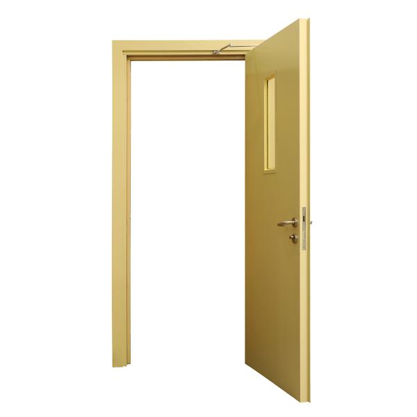 Standard 50mm 90mins Entry Fire Proof Doors Yellow Color