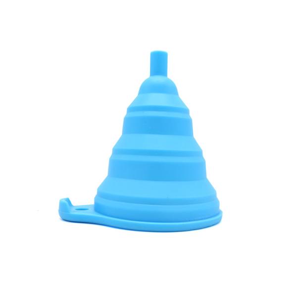 Funil dobrável da cozinha do silicone flexível portátil para transferência líquida
