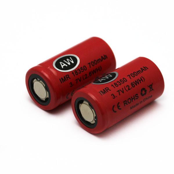 Genuine AW IMR 18350 700mah battery 3.7v rechargeable battery for E-cig