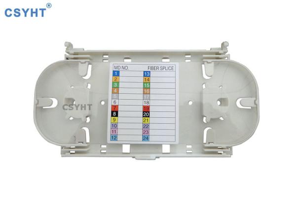 Plastic 24 Fiber Optic Splice Tray Cold Roll Steel With Transparent Cover Identify Label