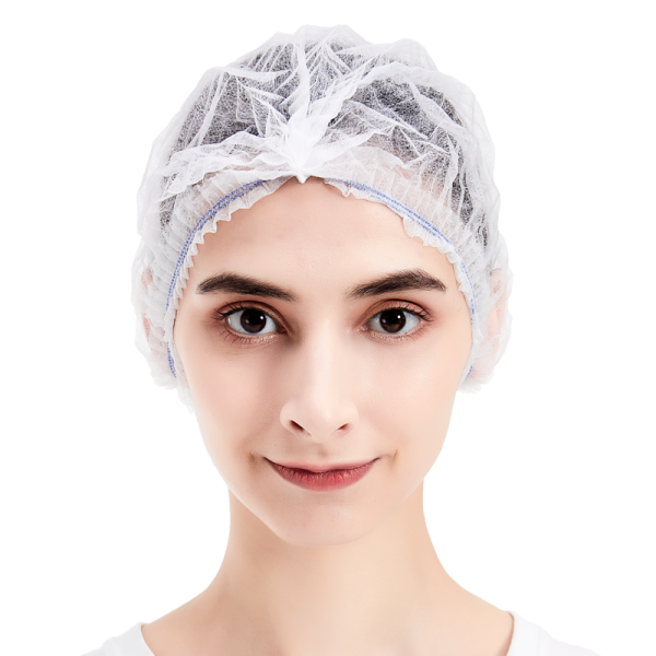 Direct Factory Sale of Eco-Friendly Disposable PP Nonwoven Material Medical Cap & Shoe Cover Wholesale Round Doctor Cap Mob Cap