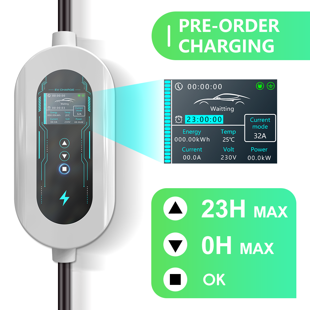 7kW Portable Type 2 EV Charger – 32A Fast Electric Car Charger for Home & Travel