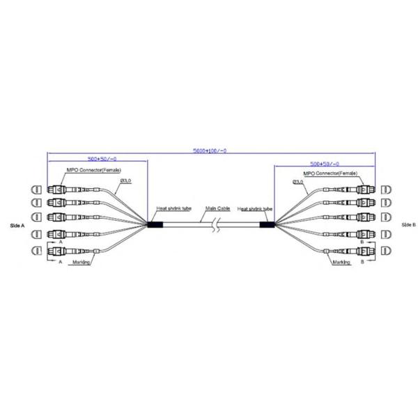 （4*12）48F MTP OM4 Волоконно-оптический магистральный кабель