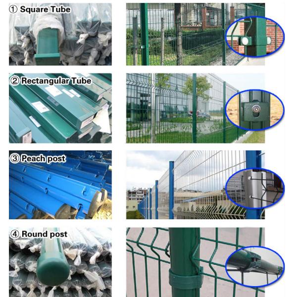 Security Welded Steel Wire Fencing / Triangle Bending Garden Mesh Fence