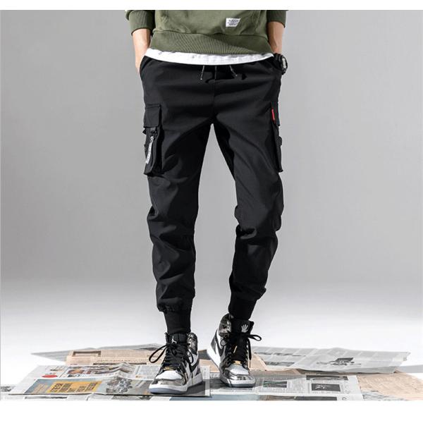 Men's Printed Cargo Pants with Pockets Mid Waist Plus Fleece Knitted Polyester/Cotton