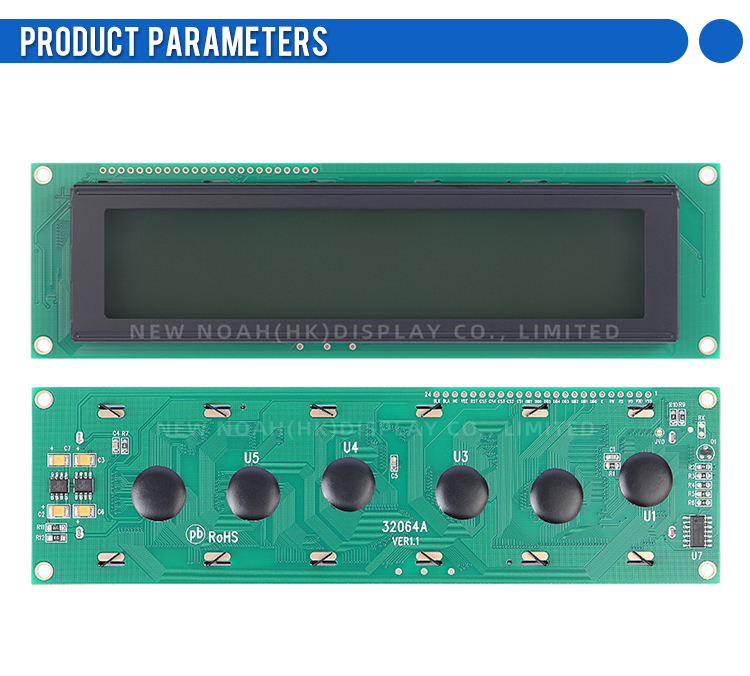 Grey Film 32064A 5V KS0108 Controller 190X54X13.6MM InduStrial LCD Display Screen