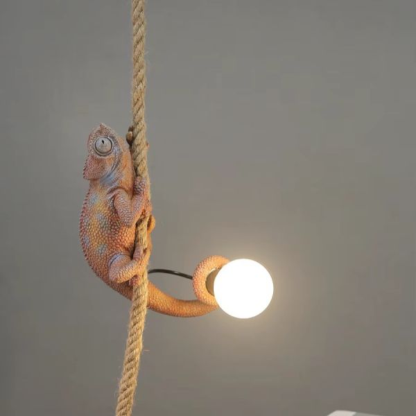 Retro pendant light Resin White color chameleon pendant Lamp Animal chandelier (WH-VP-299)
