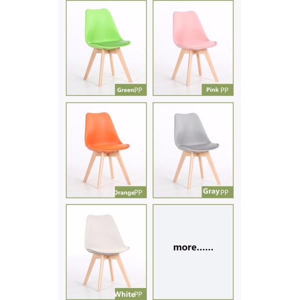 Cotton Fabric / PP Upholstered Dining Room Chairs With Solid Wood Legs