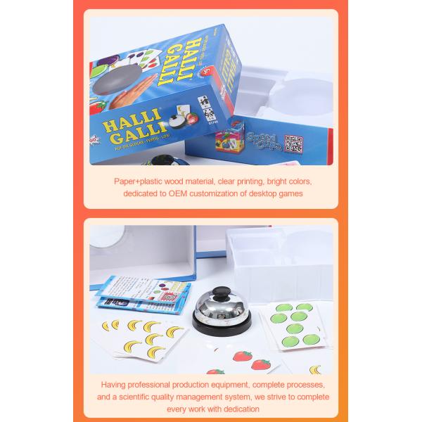 Halli Galli Jogos de Tabuleiro Educacional Set de papel revestido de 250g personalizado