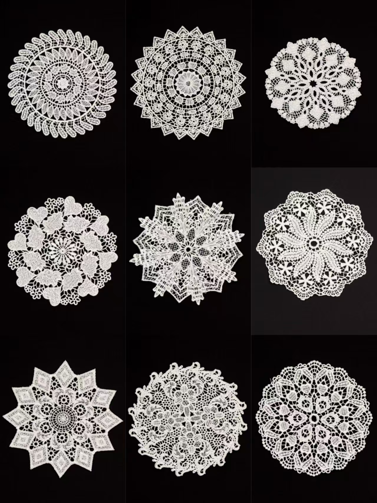 Eco-Friendly Vintage Embroidered Polyester Water Soluble Embroidery Patches  rotundity Shapes for Wedding Decor Accessories