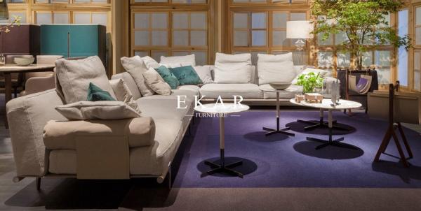 High End Modern Home Furniture Sectional L Shaped Fabric Couch Living Room Sofa