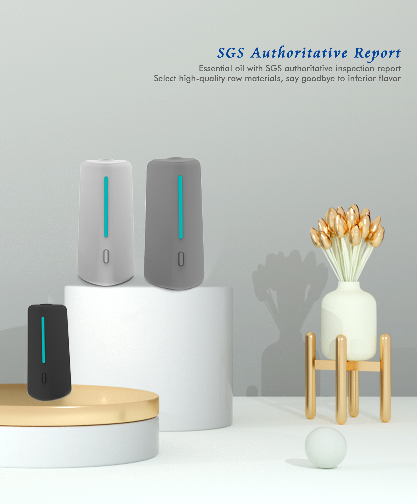 1.5W Automotive Essential Oil Diffuser with Two-Fluid Atomization and 7.5ml Capacity for Cars