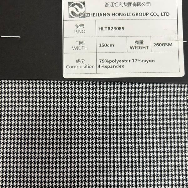Polyester Rayon Spandex Bird Check Yarn-Dyed Fabric for Garment