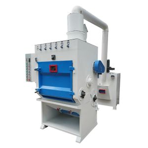 Tumble Rubber Belt Apron Automatic Sand Blasting Machine For Aluminum Parts Cleaning