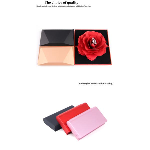 OEM Black Safflower Jewelry Packaging Case Rose Flower Gift Box Pour les bijoux