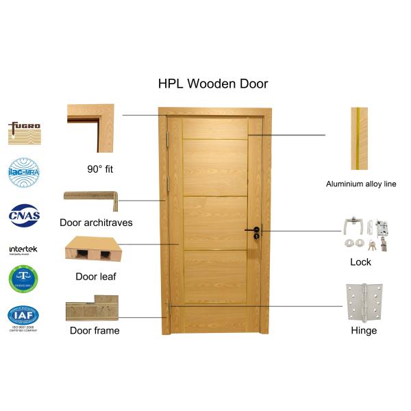 High Quality 90 Mins Other Exterior Exit Emergency Front Entry Doors Solid Wood Fire Door Hotel Room with UL