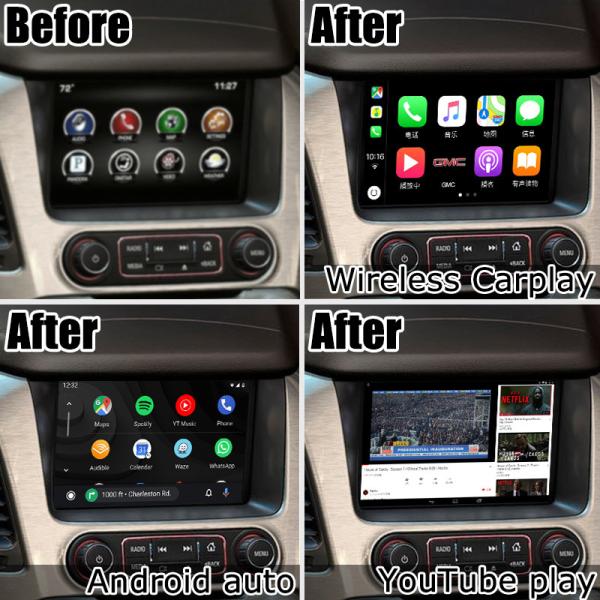 Интерфейс Carplay для игры youtube интерфейса андроида GMC Юкона Denali автоматической Lsailt Navihome