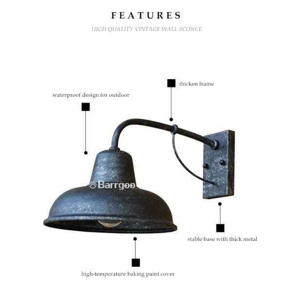 220v Retro Loft Industrial Wall Lamp E27 Vintage Sconces Wall Lighting Fixture
