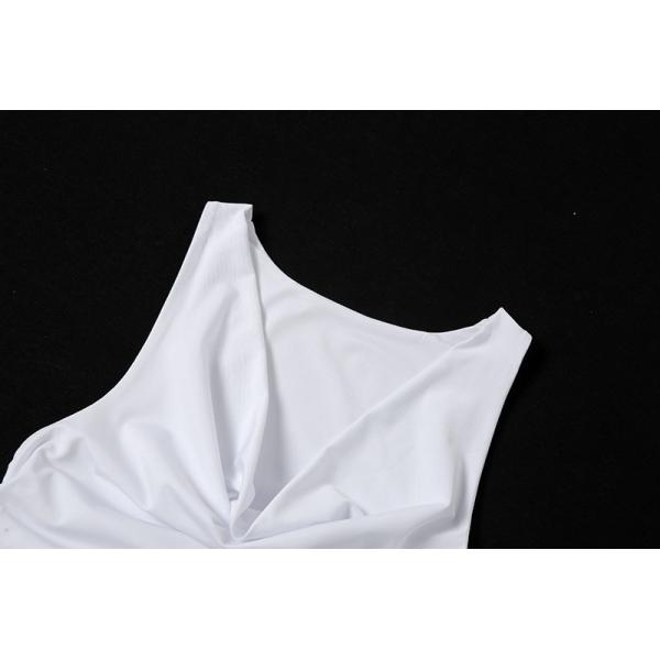 Ruffled Diamond Hem Slim Ladies V Neck Tank Top Sleeveless