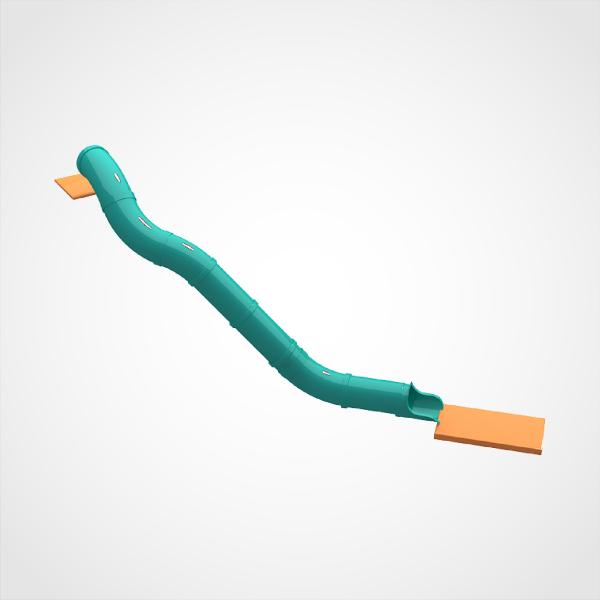 Toboggan de jeu extérieur en plastique commercial pour enfants de 3 à 10 ans