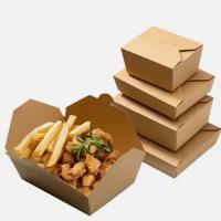 Boîtes de déjeuner en papier kraft étanches aux fuites pour les fêtes congélateur sécurisé Eco-friendly