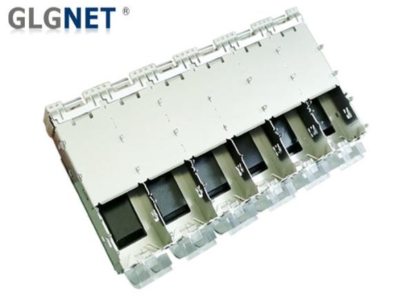 10G Multiple Port 1x6 SFP+ Cage Connector with HS and LP Press Fit Mounting